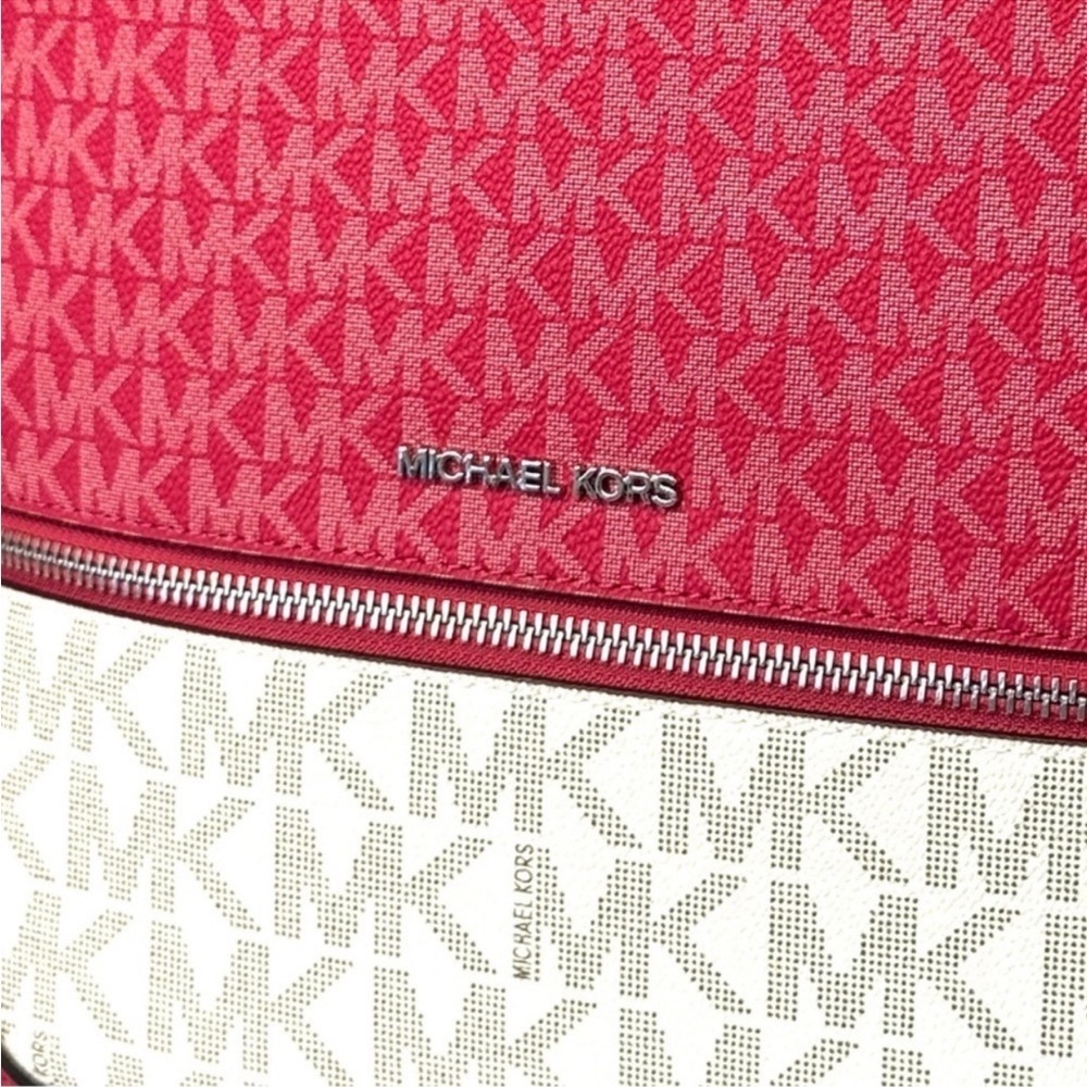 Michael Kors Rhea Medium Color-Block Signature Logo Backpack Dark
Rasberry Multi - Picture 9 of 11